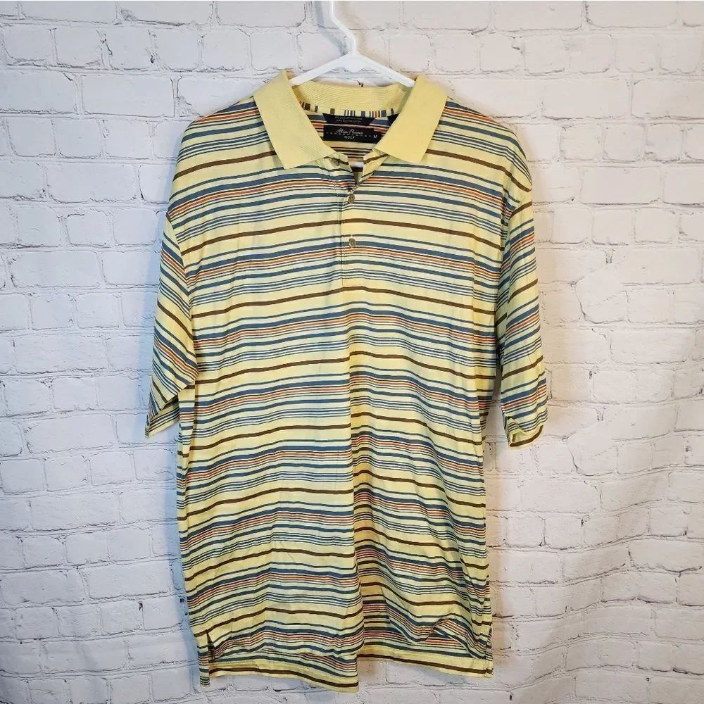 Men's Alan Flusser 100% Egyptian cotton golf polo, size Medium